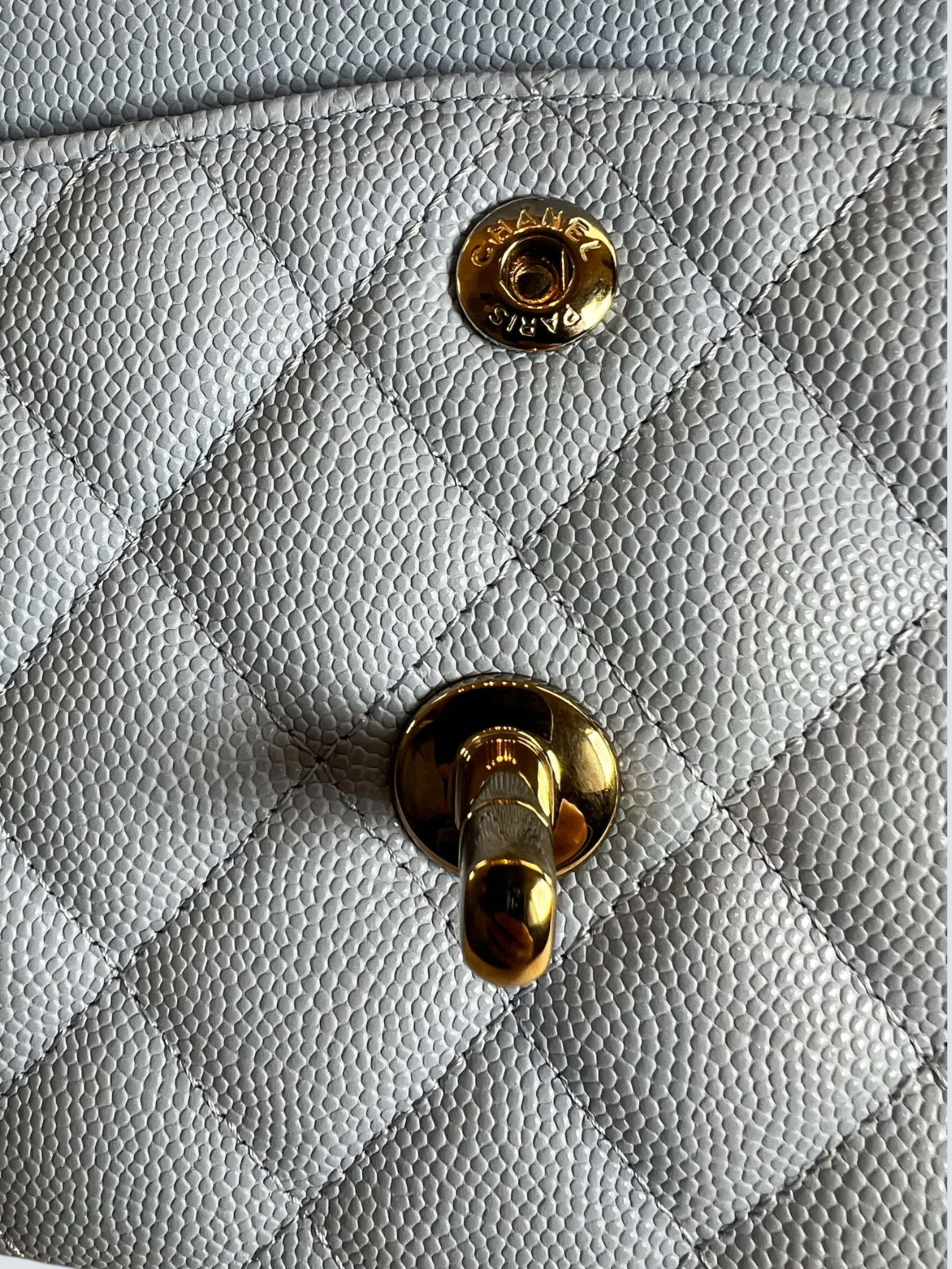 Chanel Baby Blue Caviar Leather Small Double Flap