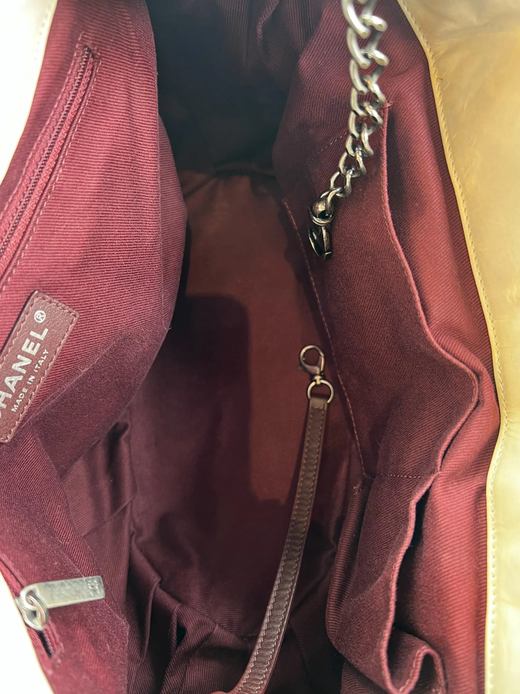 Chanel Beige Quilted Leather In The Mix Tote