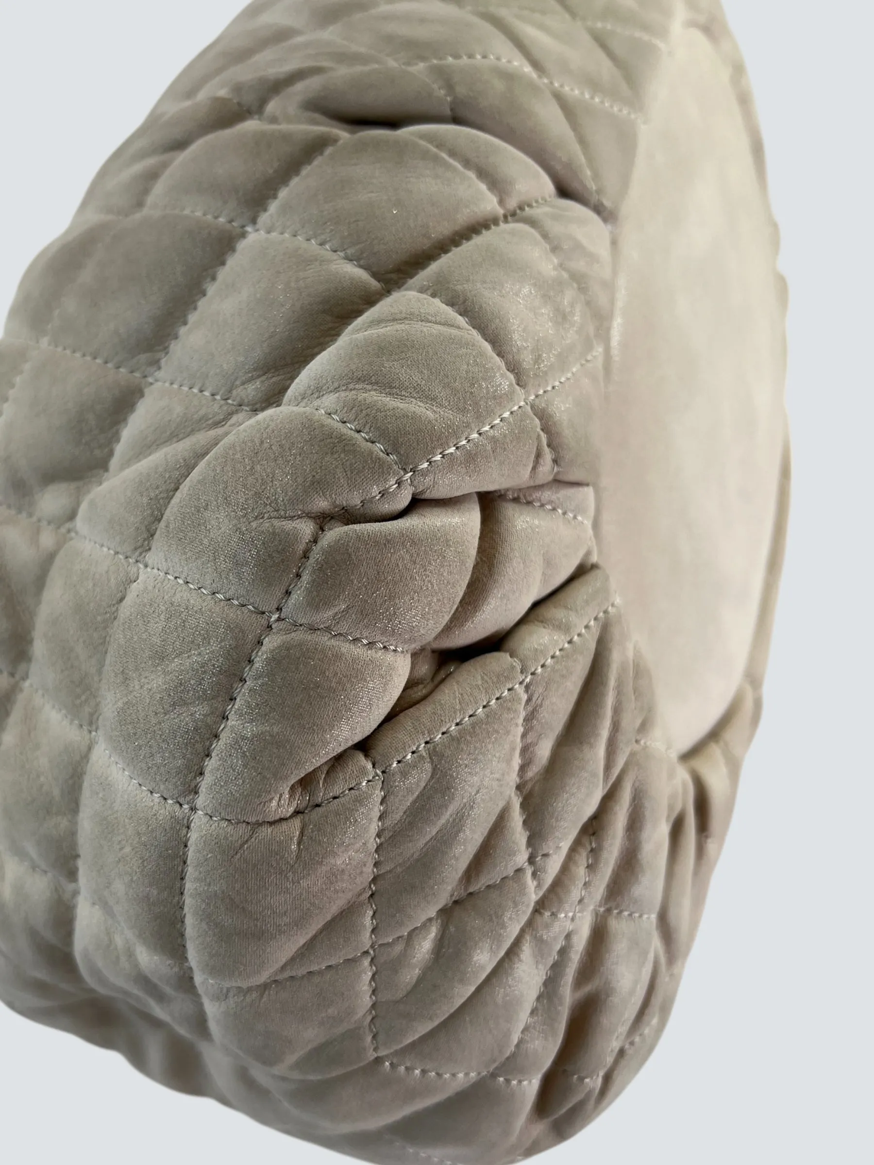 Chanel Beige Quilted Leather In The Mix Tote