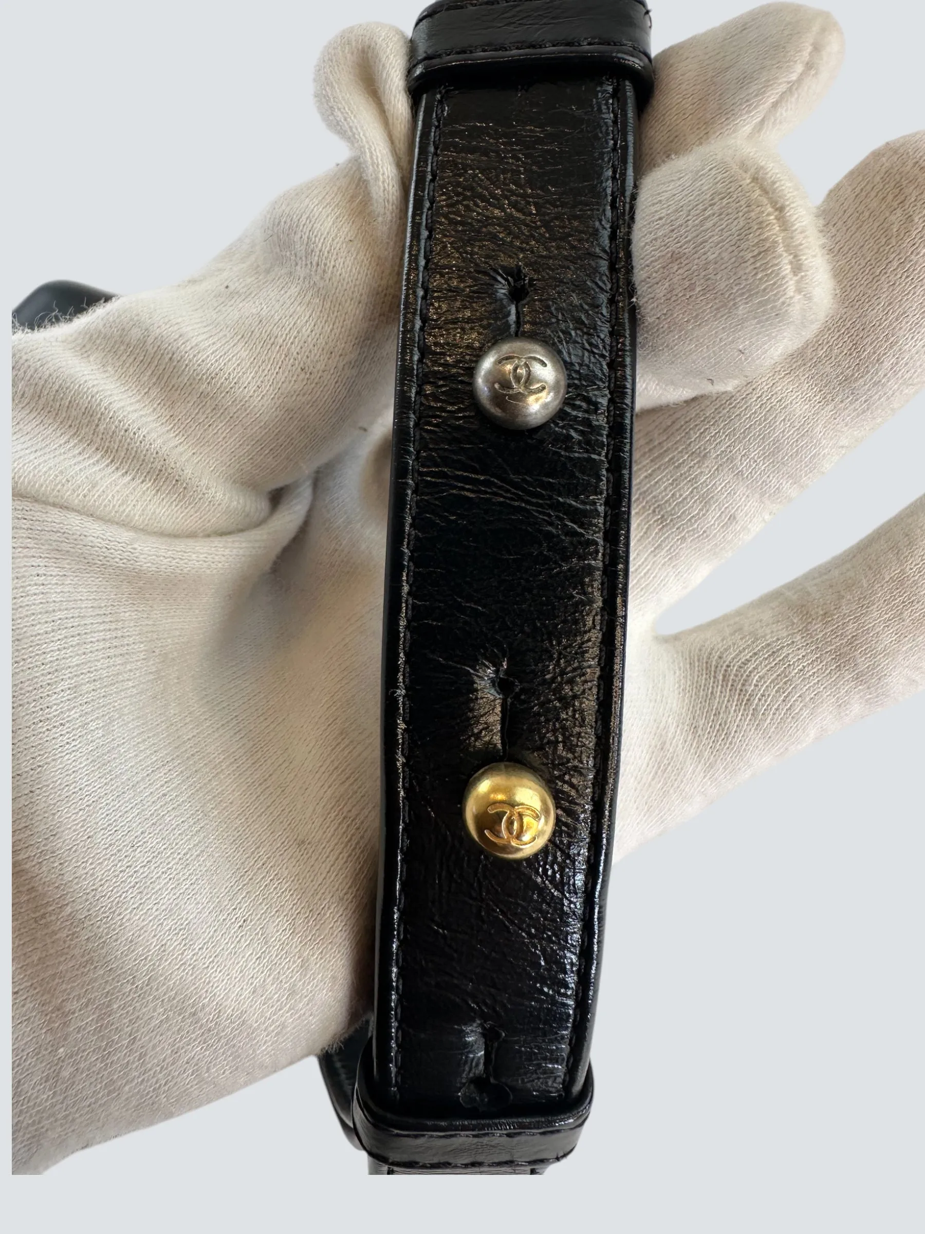 Chanel Black Calfskin Leather Small "Gabrielle" Crossbody