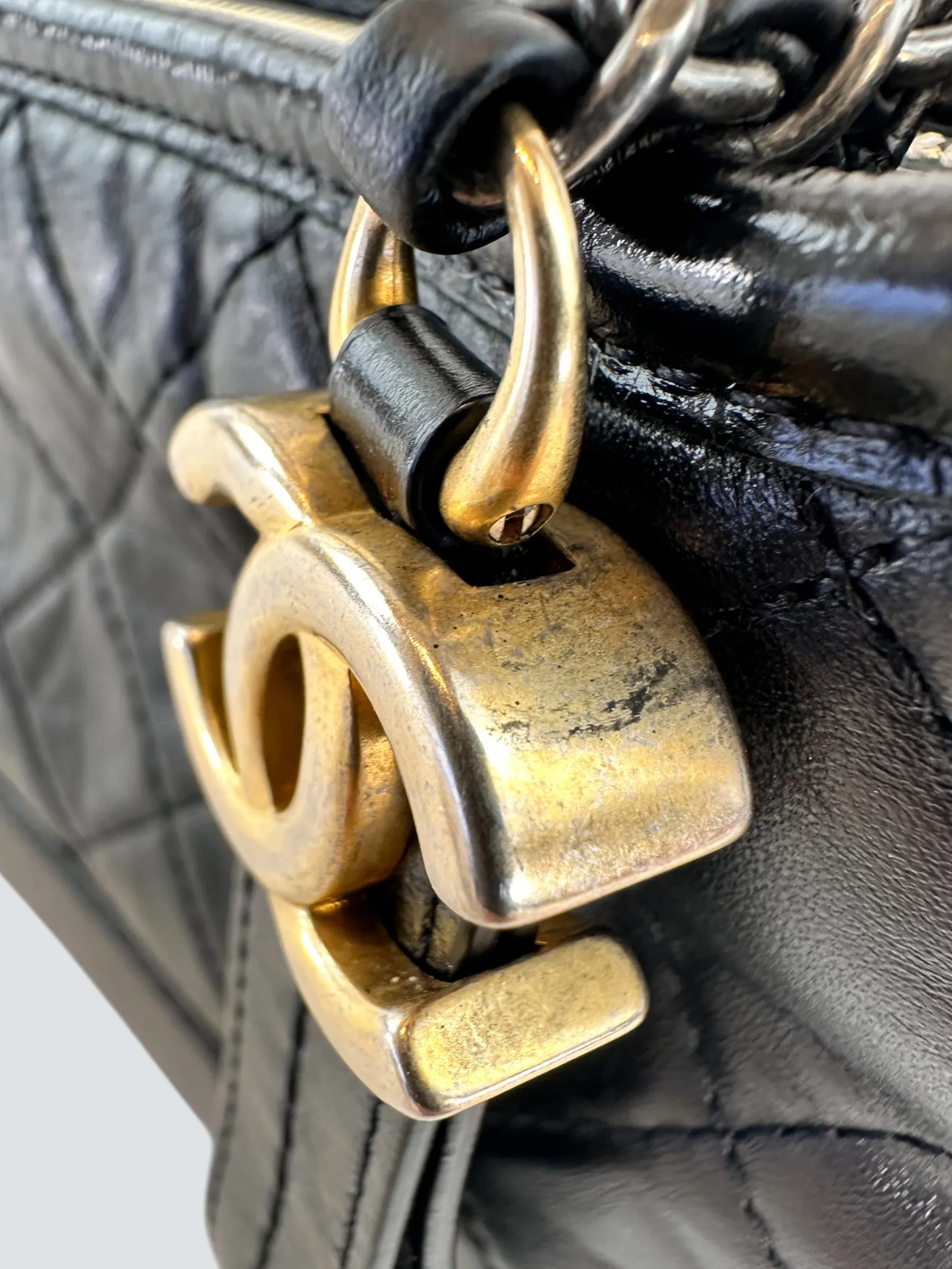 Chanel Black Calfskin Leather Small "Gabrielle" Crossbody