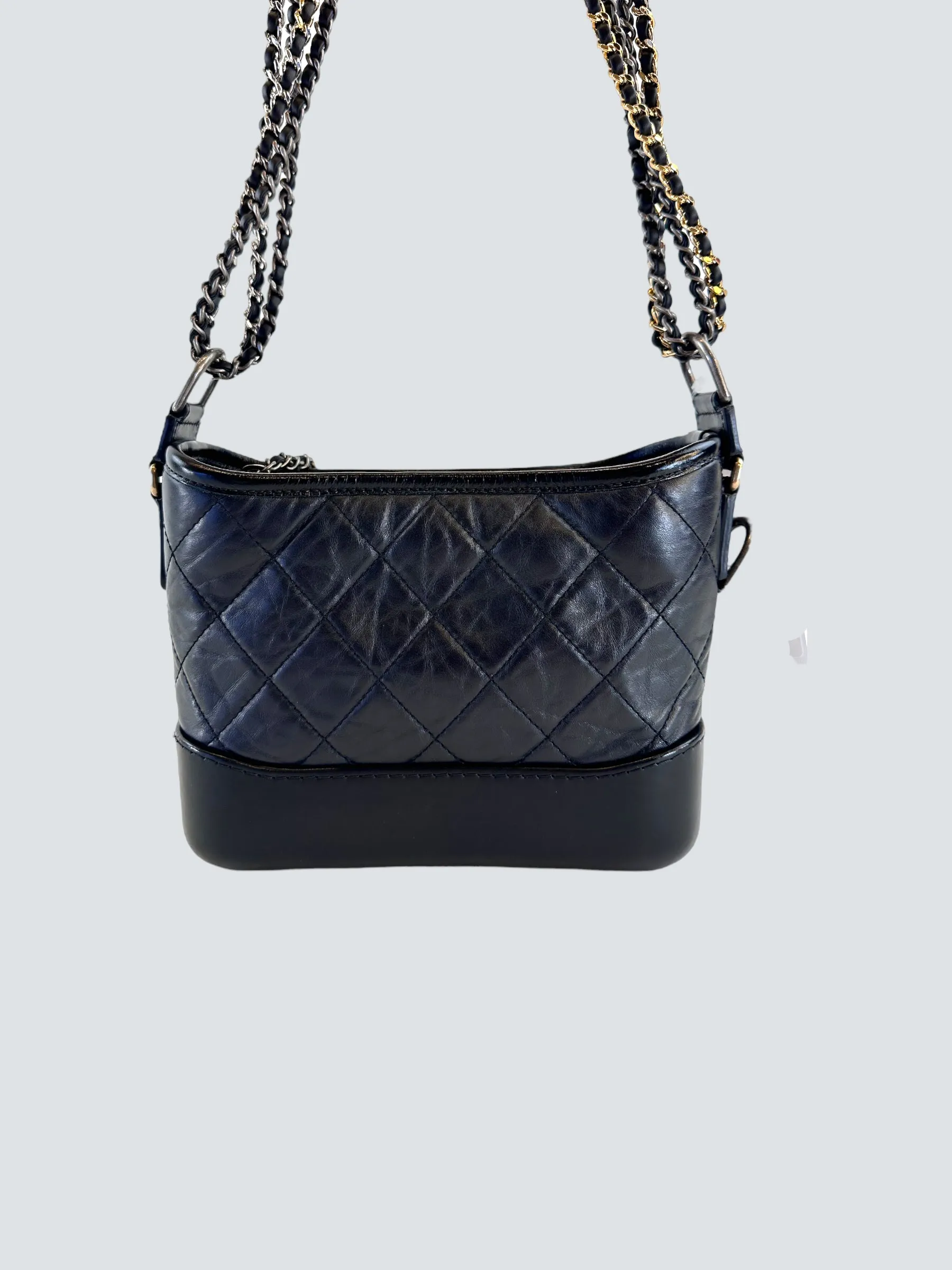Chanel Black Calfskin Leather Small "Gabrielle" Crossbody