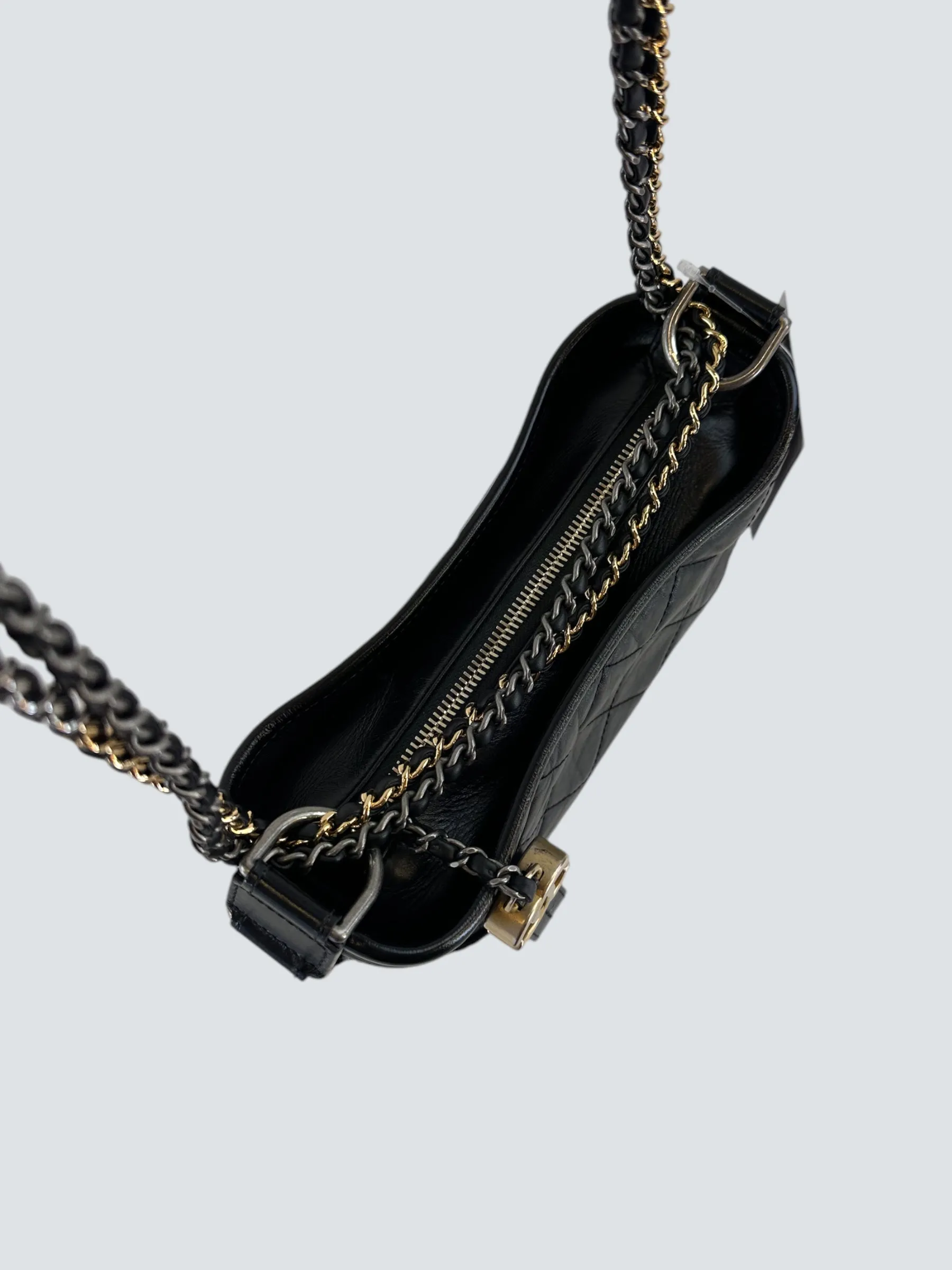 Chanel Black Calfskin Leather Small "Gabrielle" Crossbody