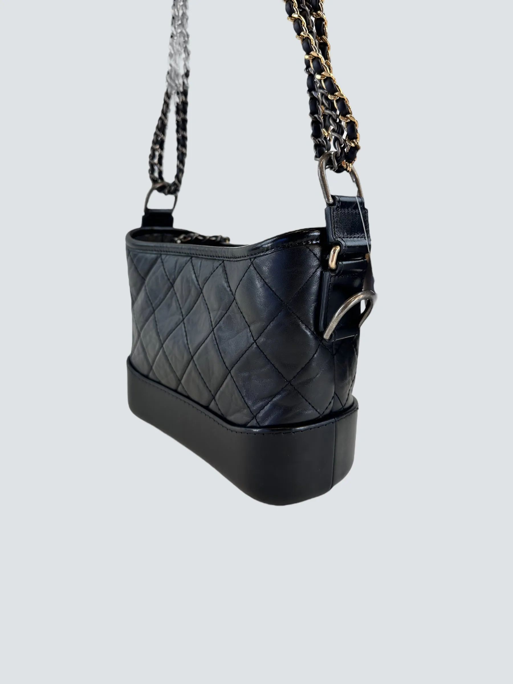 Chanel Black Calfskin Leather Small "Gabrielle" Crossbody