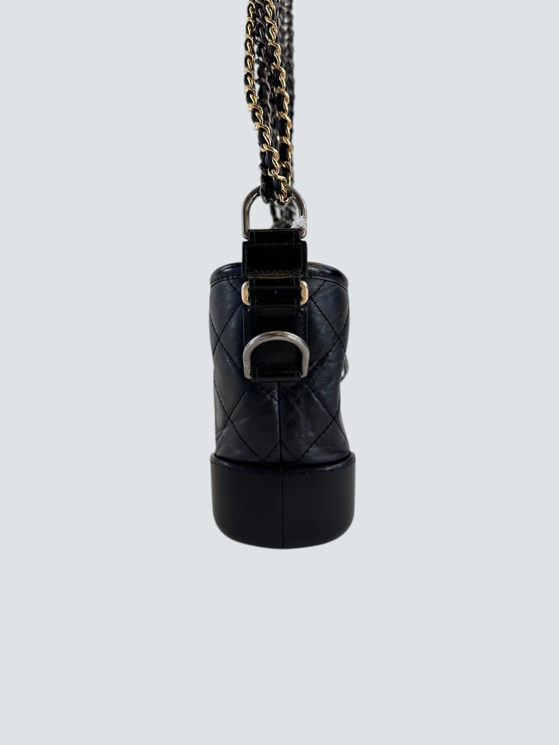 Chanel Black Calfskin Leather Small "Gabrielle" Crossbody