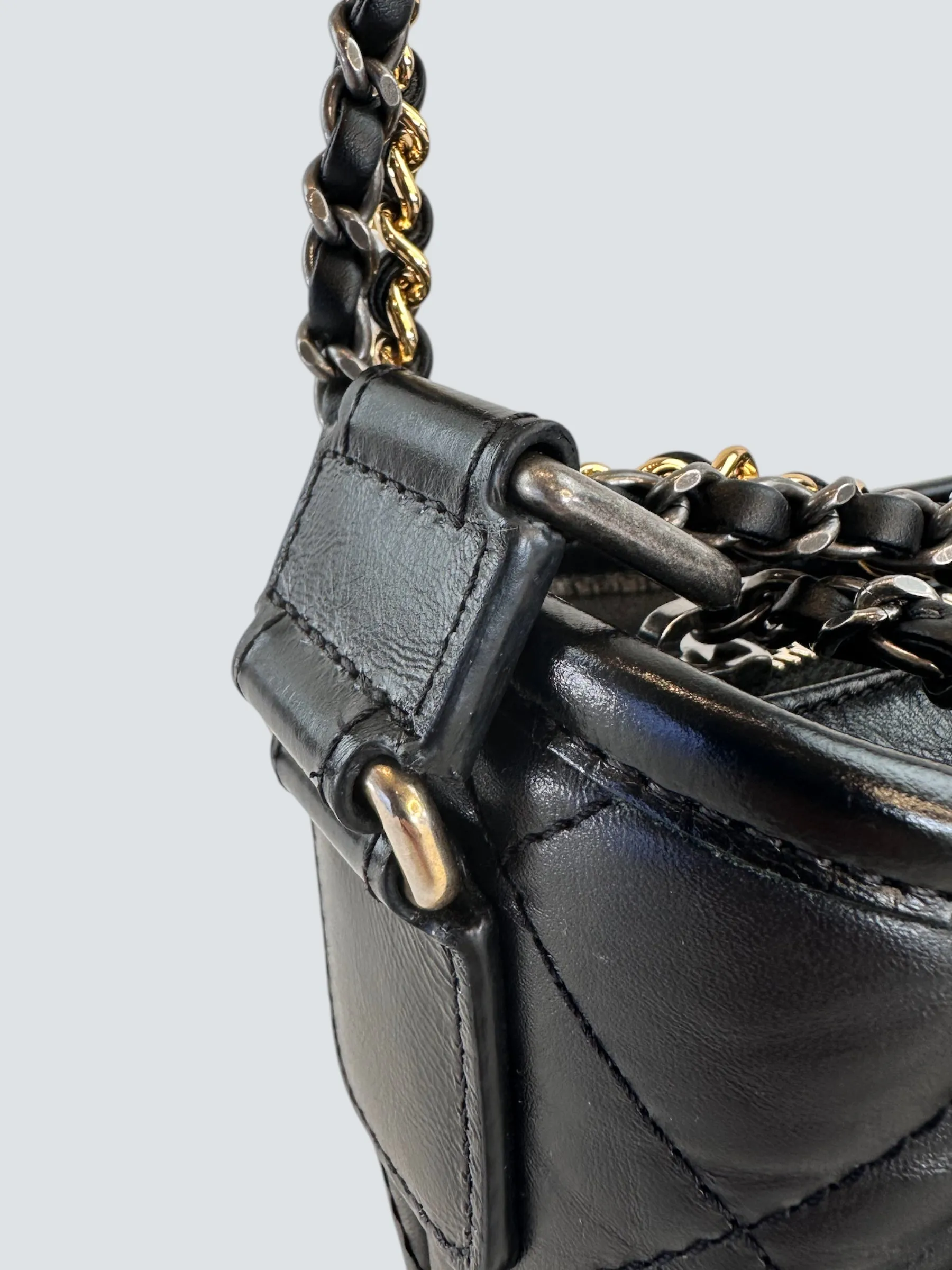 Chanel Black Calfskin Leather Small "Gabrielle" Crossbody