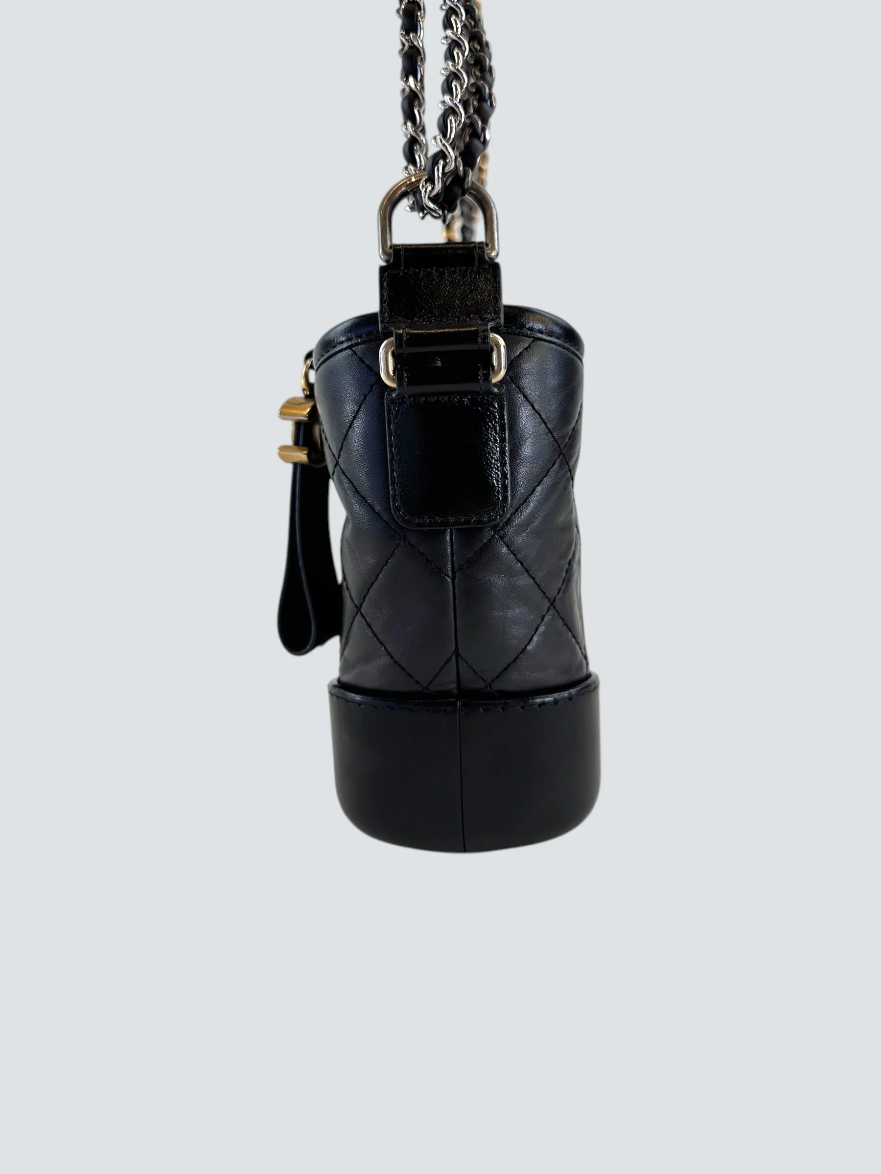 Chanel Black Calfskin Leather Small "Gabrielle" Crossbody