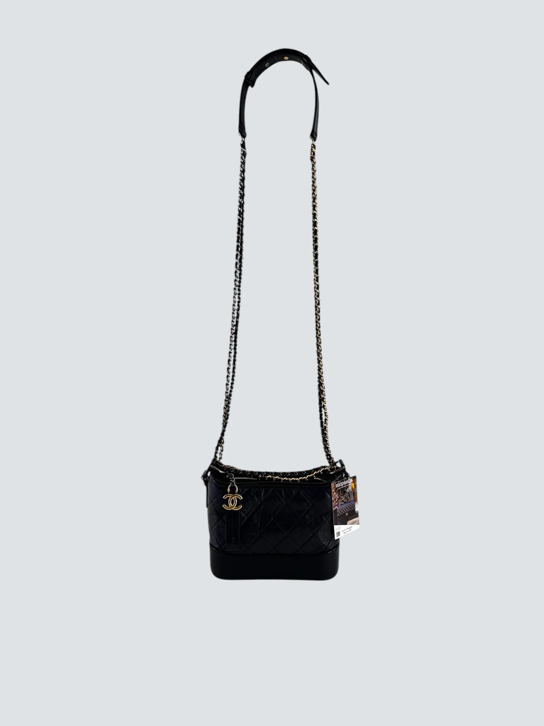 Chanel Black Calfskin Leather Small "Gabrielle" Crossbody