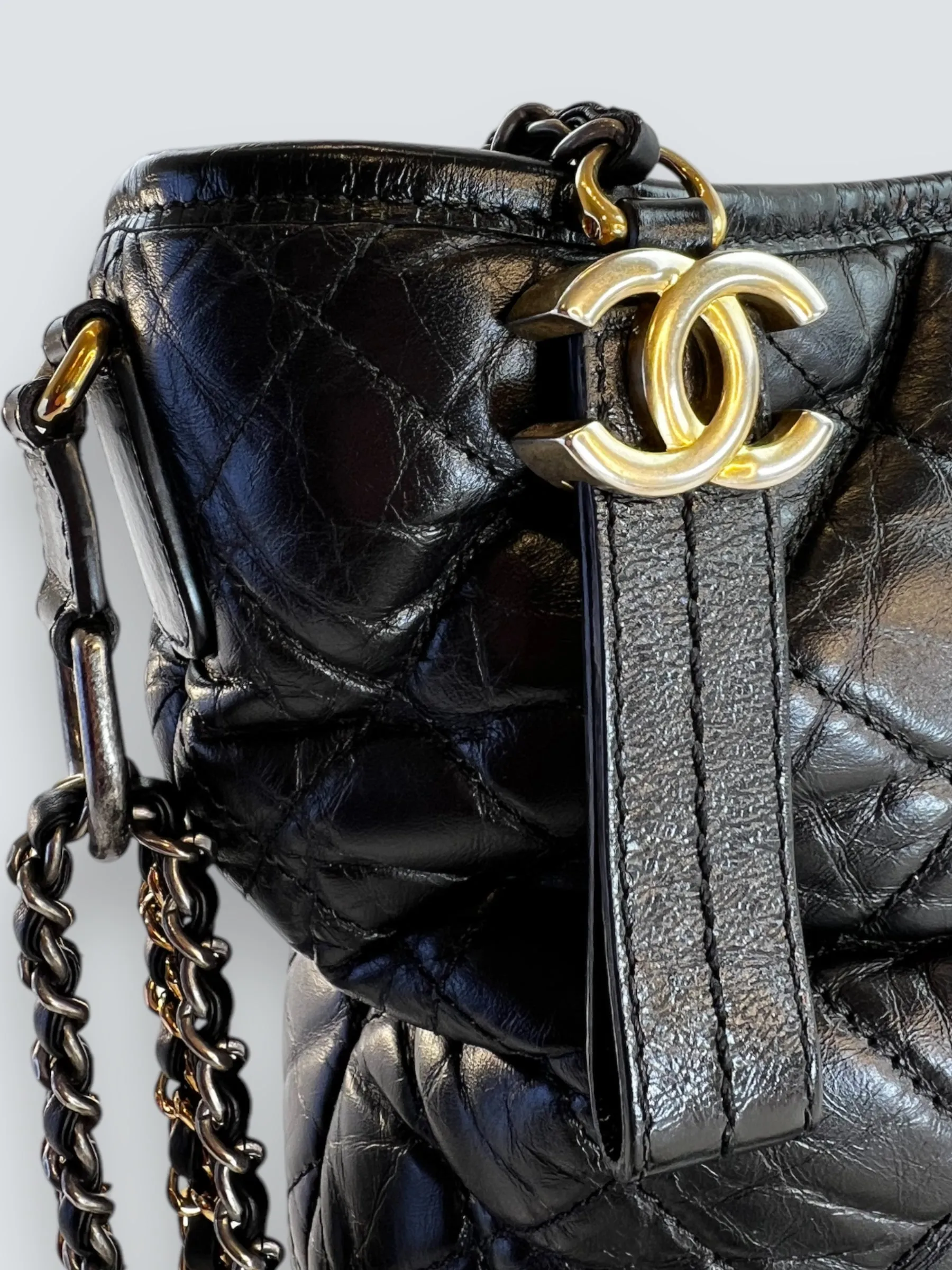 Chanel Black Leather Large ??Gabrielle?? Crossbody