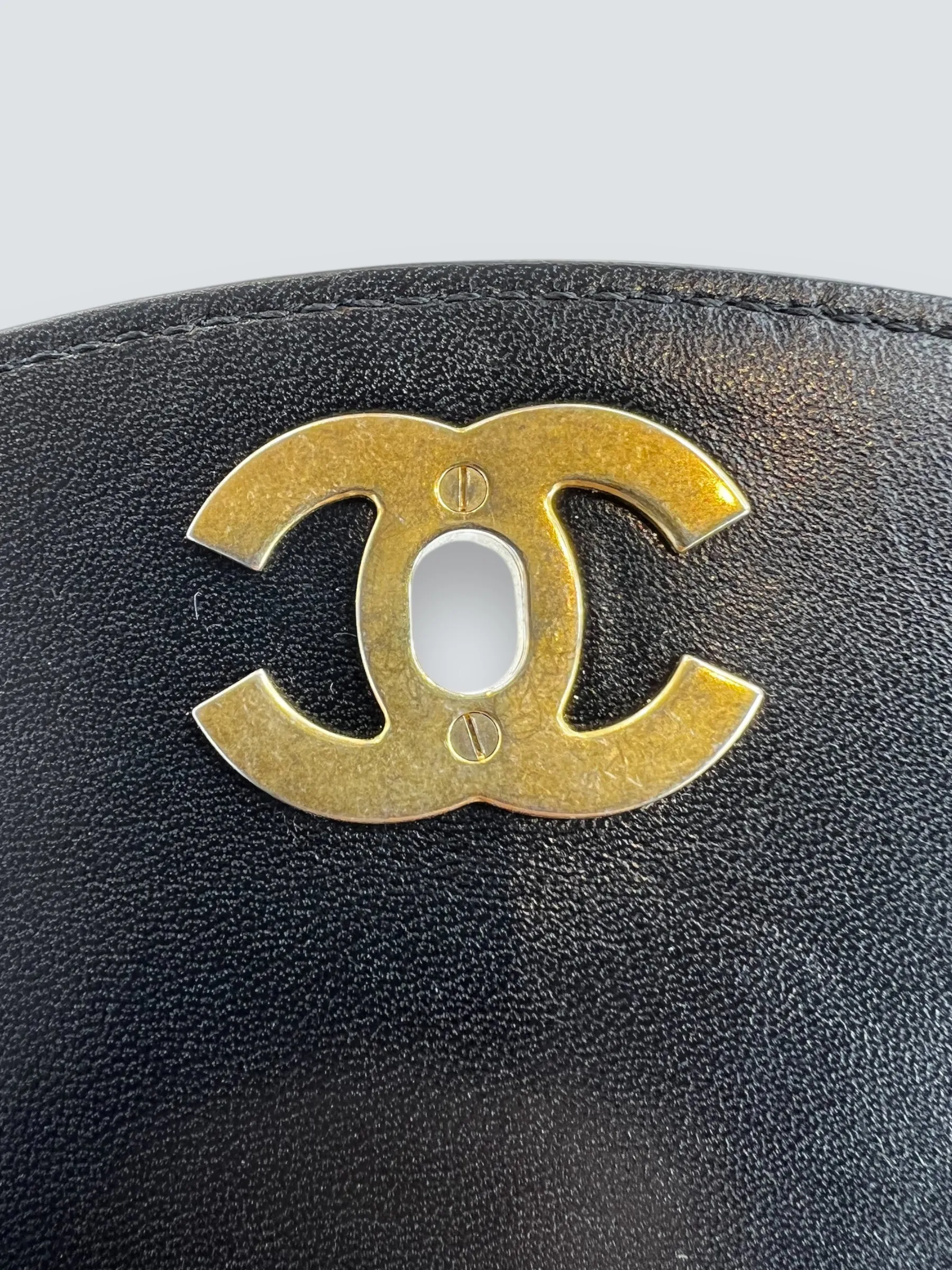 Chanel Black Quilted Lambskin Leather "Trendy" Top Handle Shoulder Bag