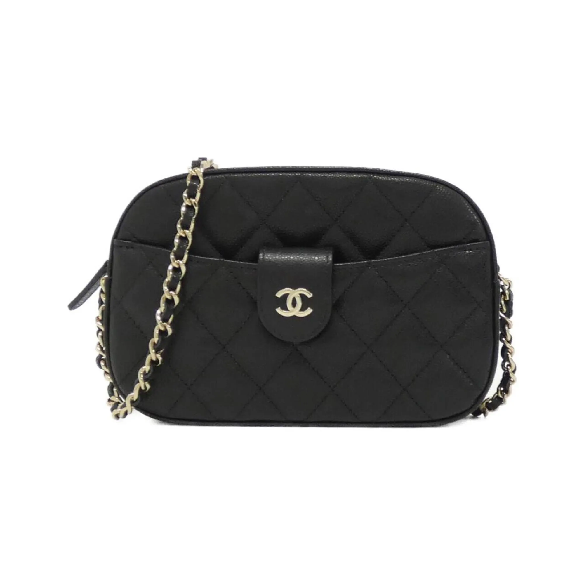 Chanel Caviar Leather Shoulder Bag (Pre-Owned)