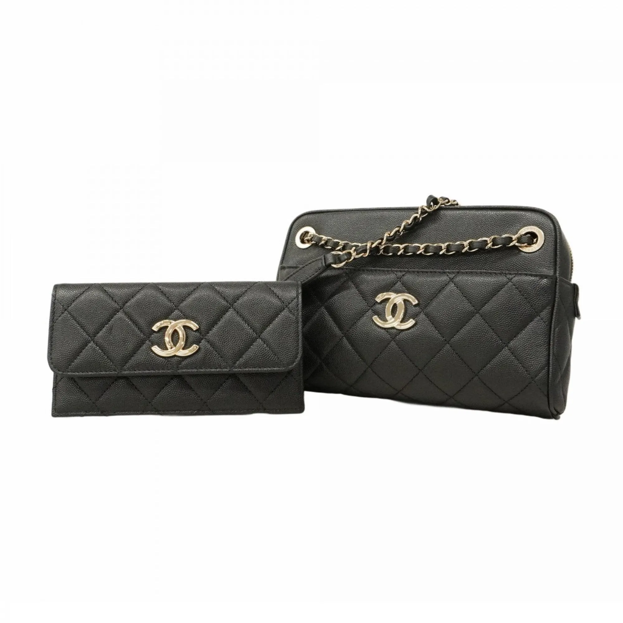 Chanel Grained Calfskin Shoulder Bag (Pre-Owned)