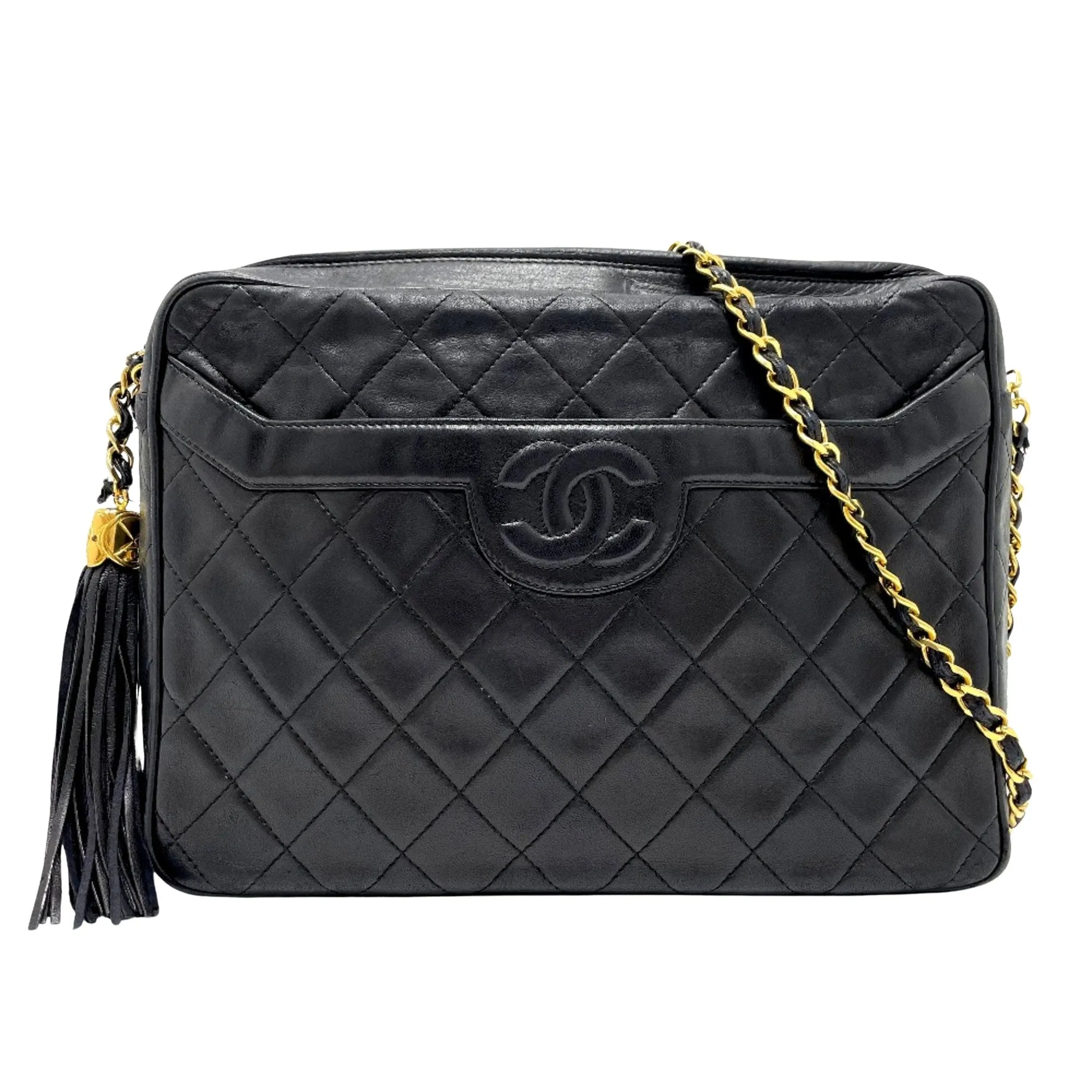 Chanel Logo Cc Leather Shoulder Bag (Pre-Owned)