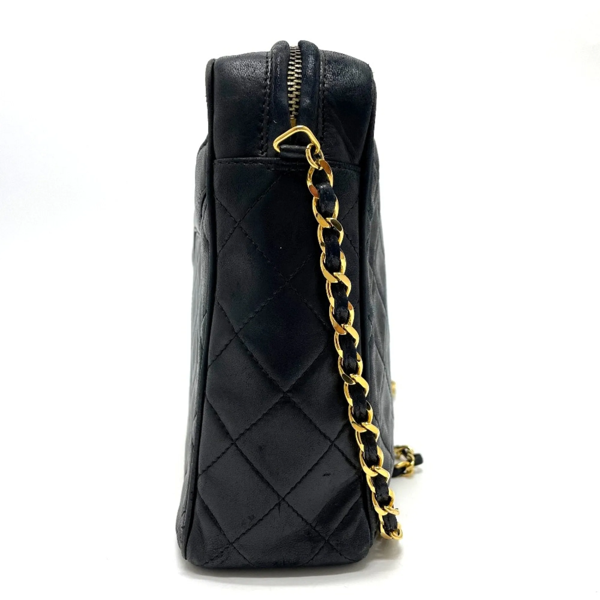 Chanel Logo Cc Leather Shoulder Bag (Pre-Owned)