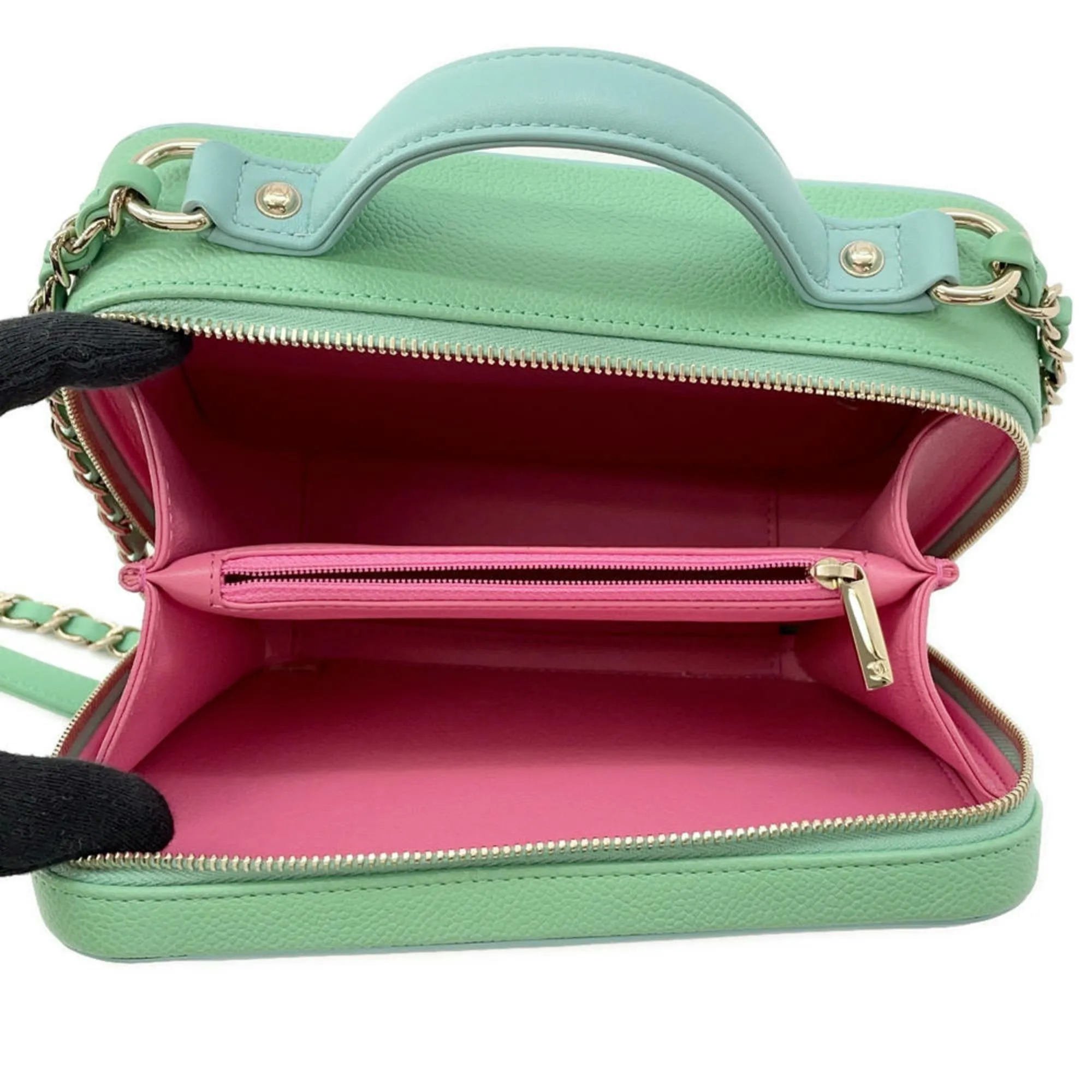 Chanel pink Grained Calfskin Shoulder Bag Vanity Bag (Pre-Owned)