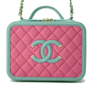 Chanel pink Grained Calfskin Shoulder Bag Vanity Bag (Pre-Owned)