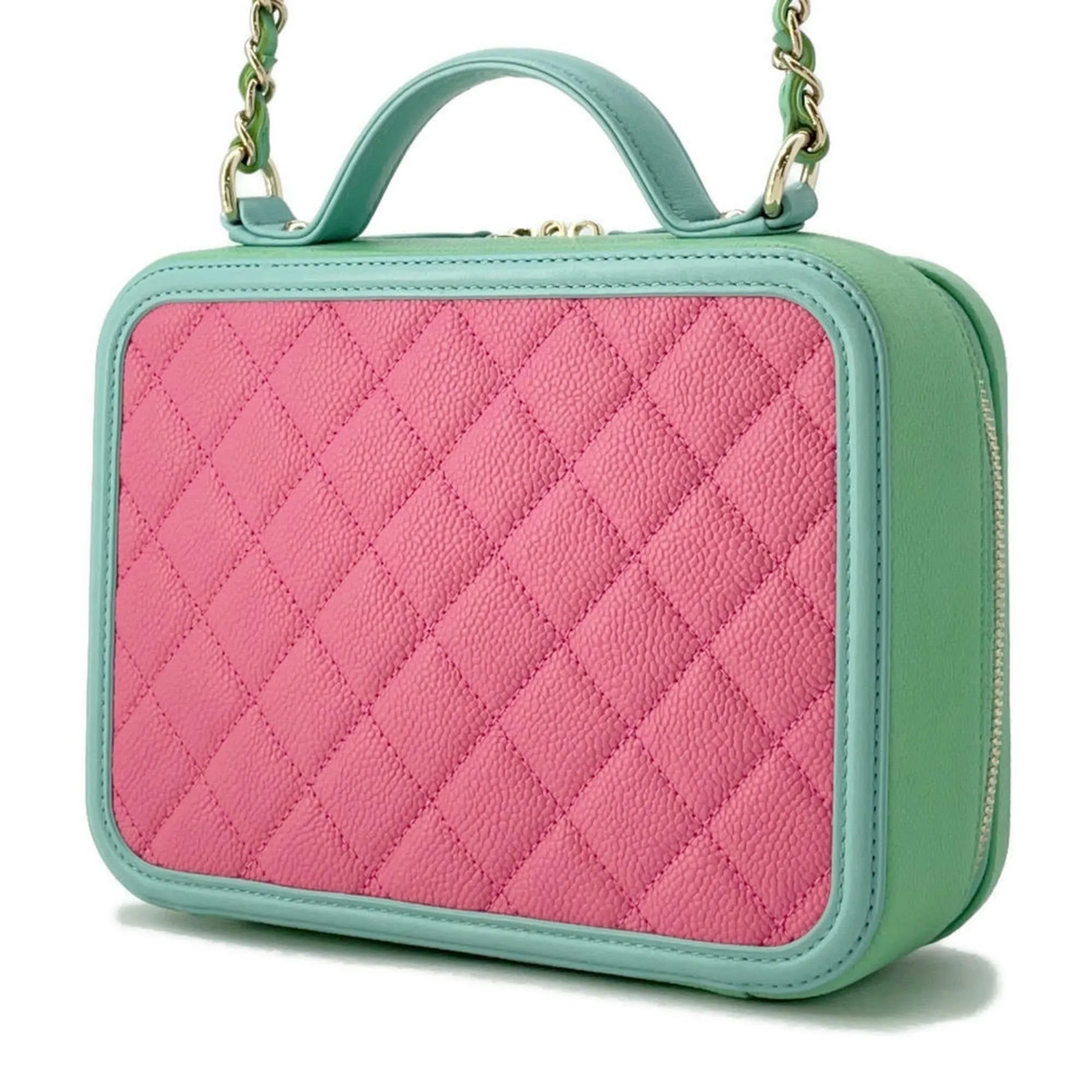 Chanel pink Grained Calfskin Shoulder Bag Vanity Bag (Pre-Owned)