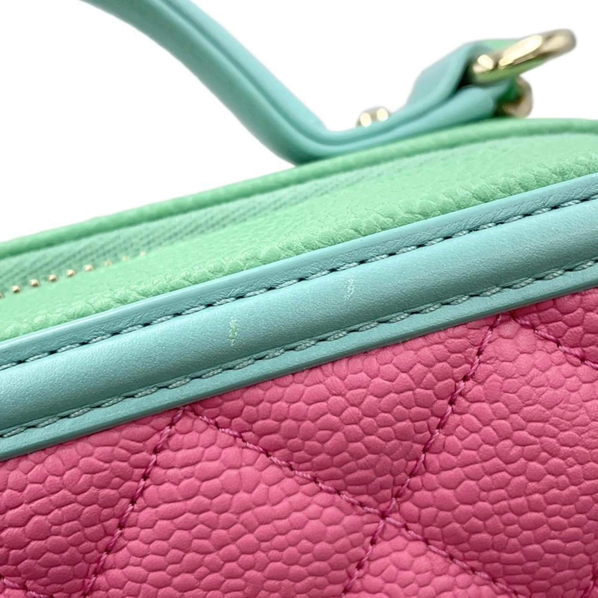 Chanel pink Grained Calfskin Shoulder Bag Vanity Bag (Pre-Owned)