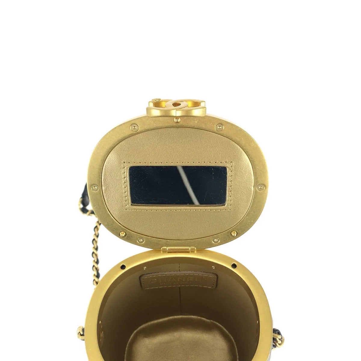 CHANEL Shoulder Bag AS2640 lambskin Black gold Shoulder Bag Vanity bag Matrasse COCO Mark with mirror Women Used