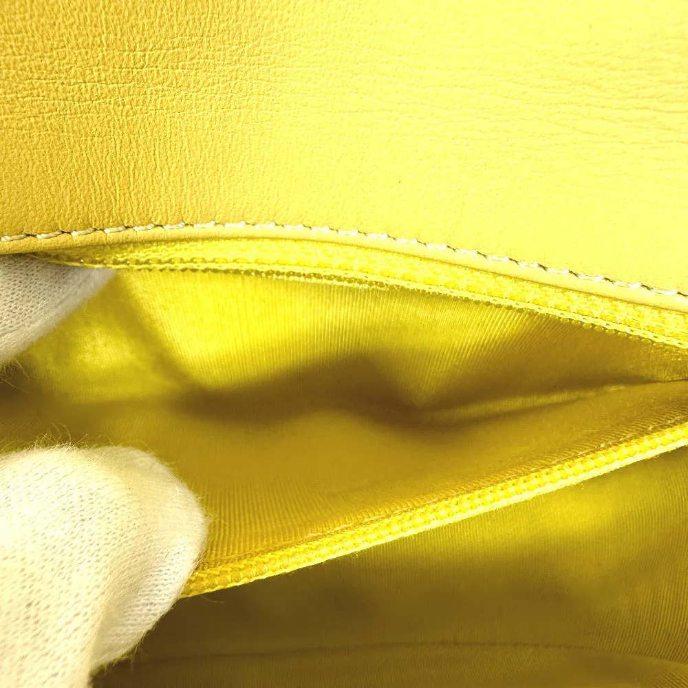 CHANEL Shoulder Bag Calfskin Yellow type CC COCO Mark stitch matelass Women Used