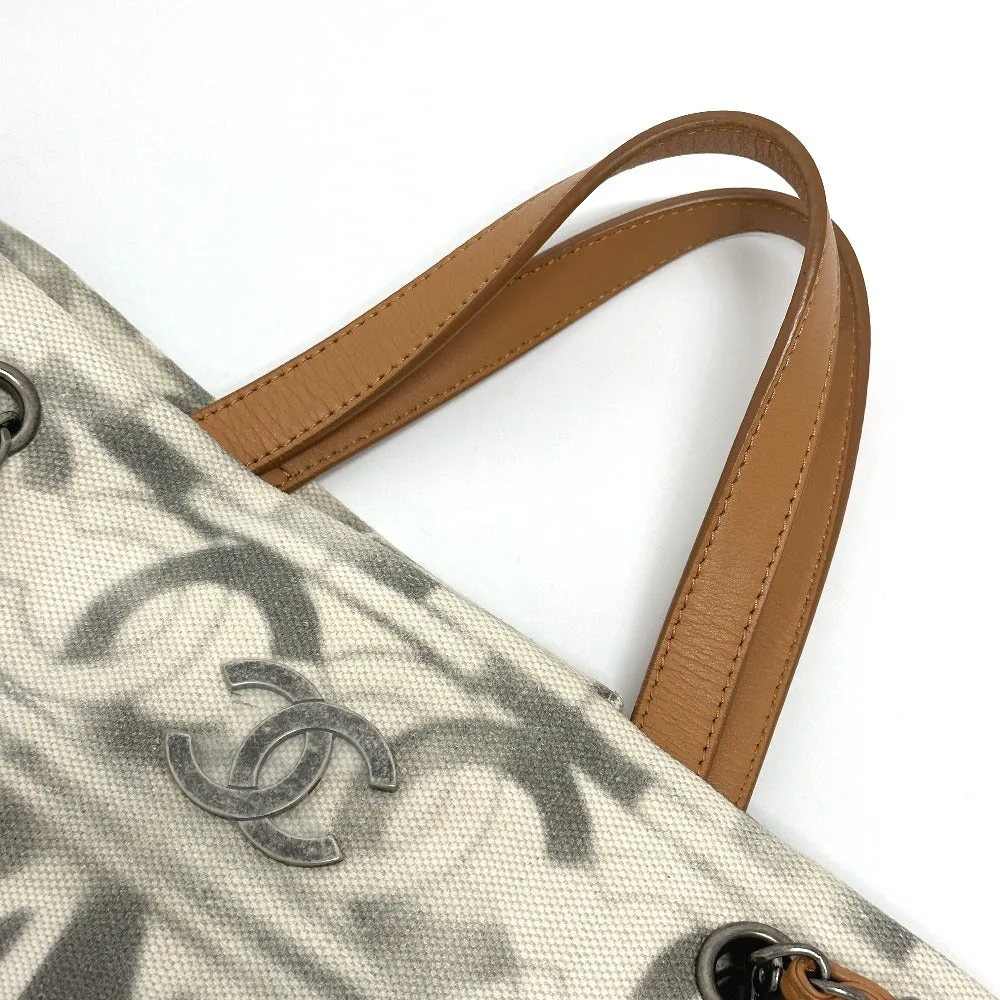 CHANEL Shoulder Bag Canvas / leather beige CC COCO Mark Icon Shopping Tote Women Used