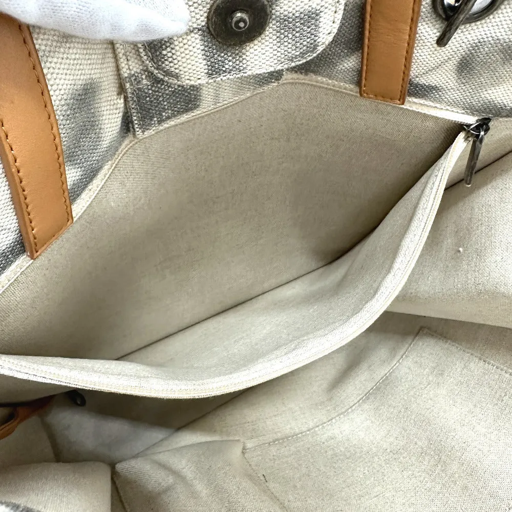 CHANEL Shoulder Bag Canvas / leather beige CC COCO Mark Icon Shopping Tote Women Used