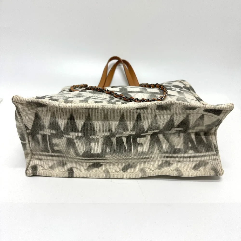 CHANEL Shoulder Bag Canvas / leather beige CC COCO Mark Icon Shopping Tote Women Used
