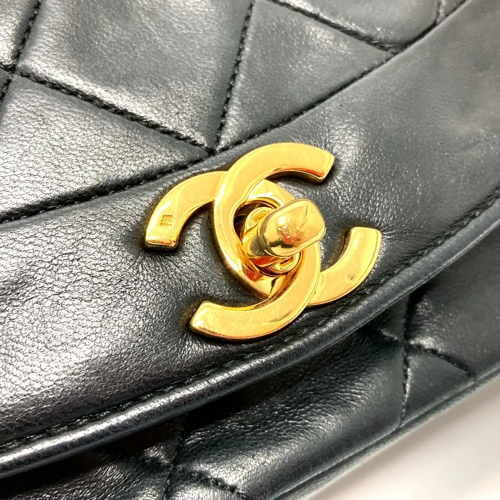 CHANEL Shoulder Bag lambskin black CCCOCO Mark Diana 22 Women Used