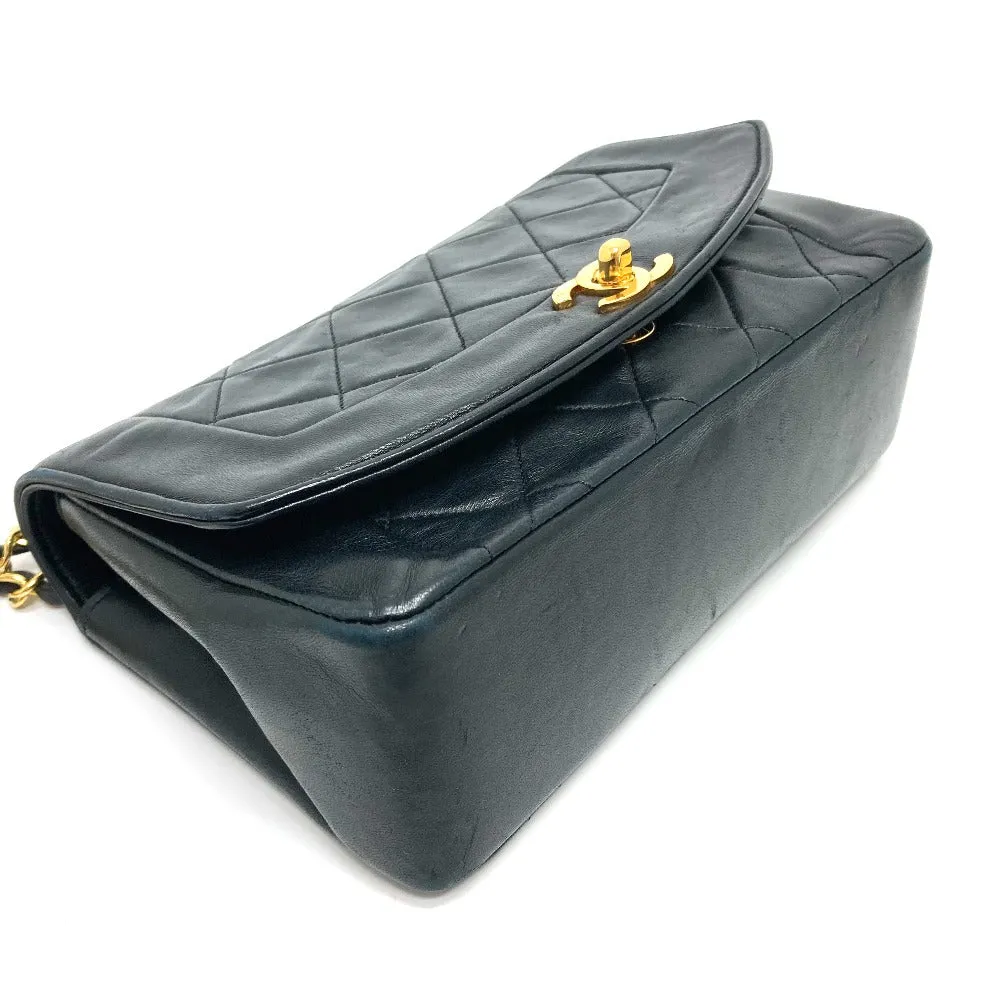 CHANEL Shoulder Bag lambskin black CCCOCO Mark Diana 22 Women Used