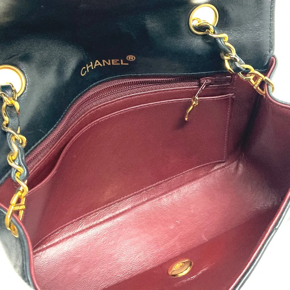 CHANEL Shoulder Bag lambskin black CCCOCO Mark Diana 22 Women Used