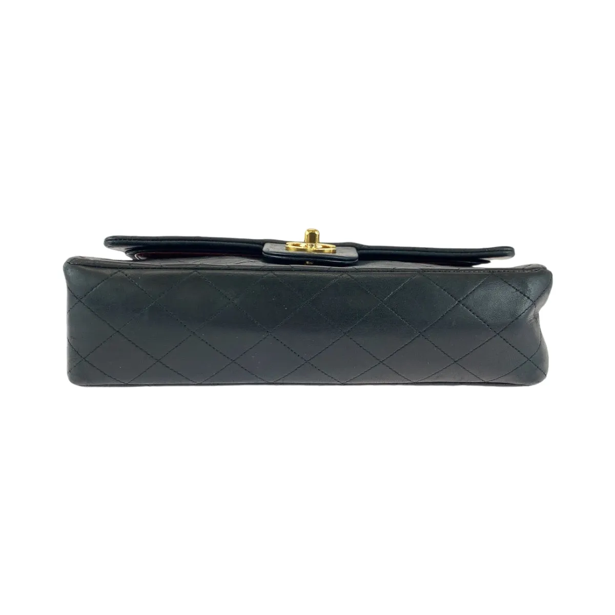 CHANEL Shoulder Bag lambskin Black GoldMetal ChainShoulder Bag Handbag Mattasse double flap COCO Mark Turnlock Women Used