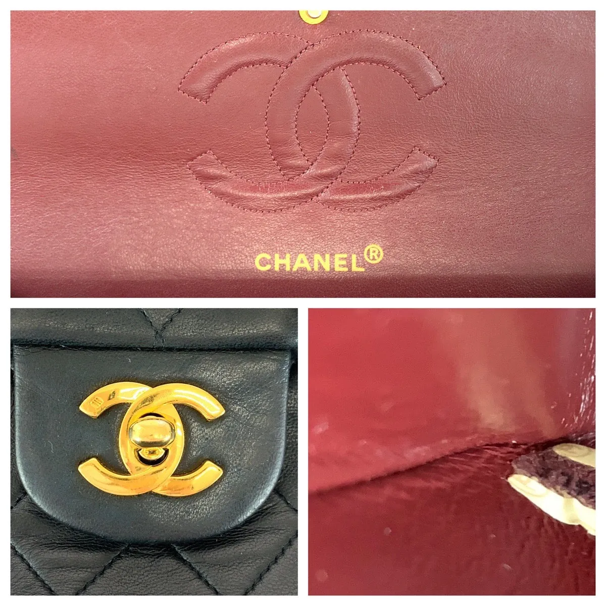 CHANEL Shoulder Bag lambskin Black GoldMetal ChainShoulder Bag Handbag Mattasse double flap COCO Mark Turnlock Women Used