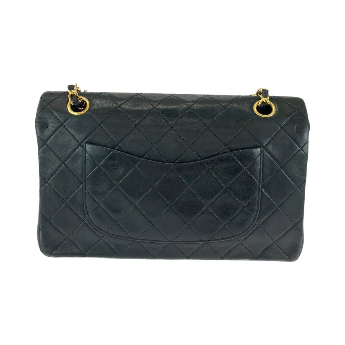 CHANEL Shoulder Bag lambskin Black GoldMetal ChainShoulder Bag Handbag Mattasse double flap COCO Mark Turnlock Women Used
