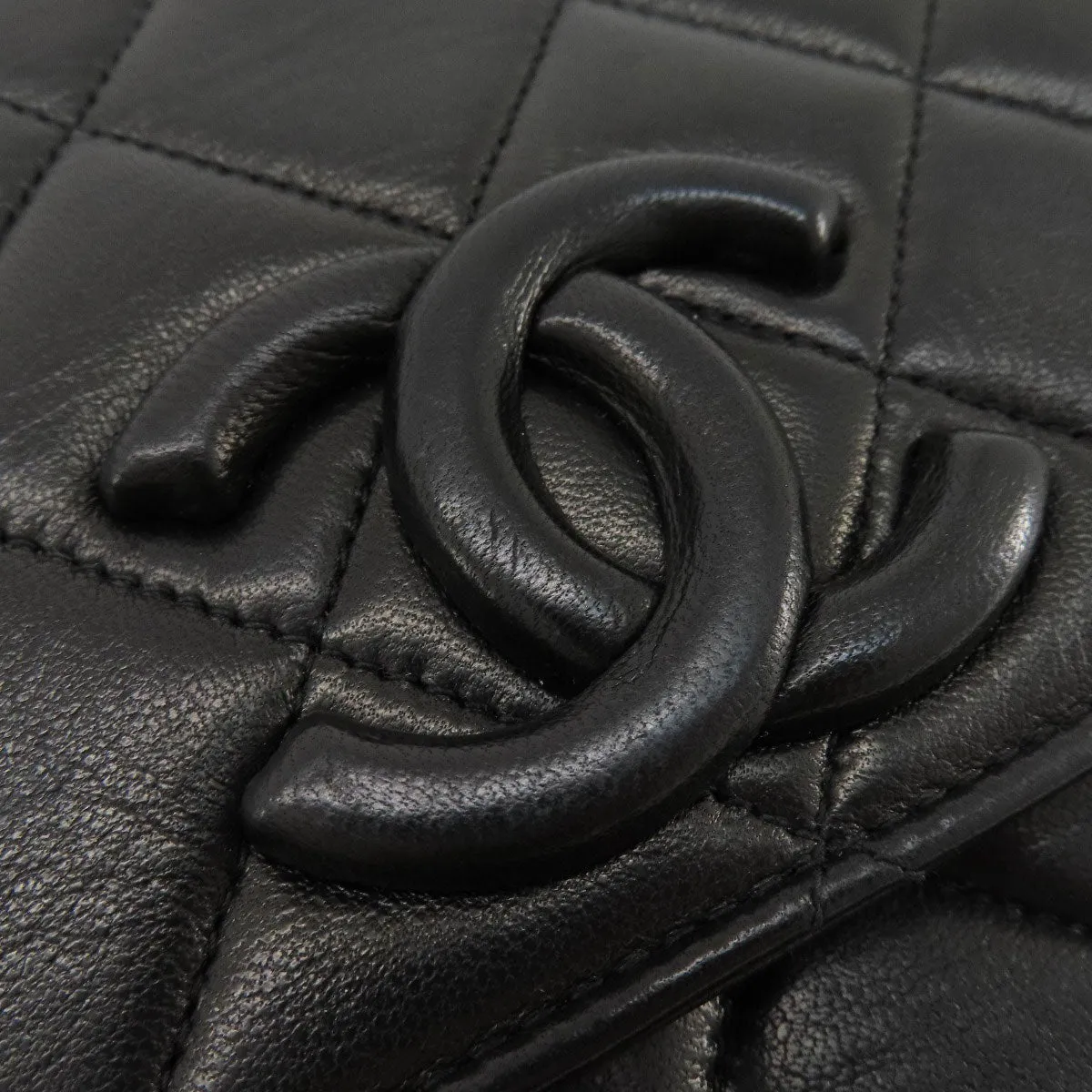 CHANEL Shoulder Bag lambskin black Matrasse Women Used