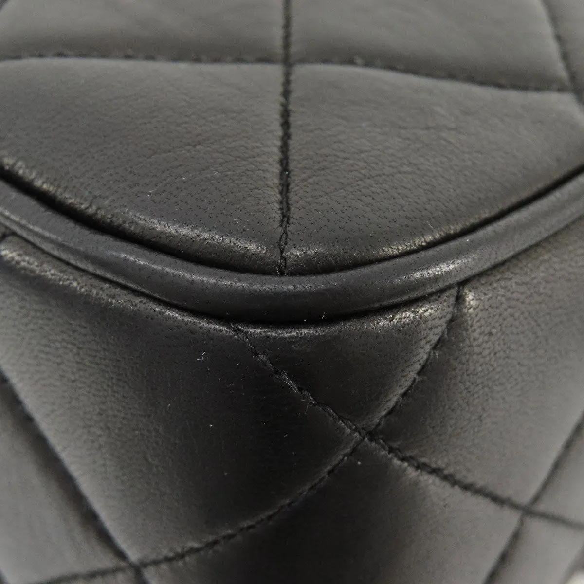 CHANEL Shoulder Bag lambskin black Matrasse Women Used
