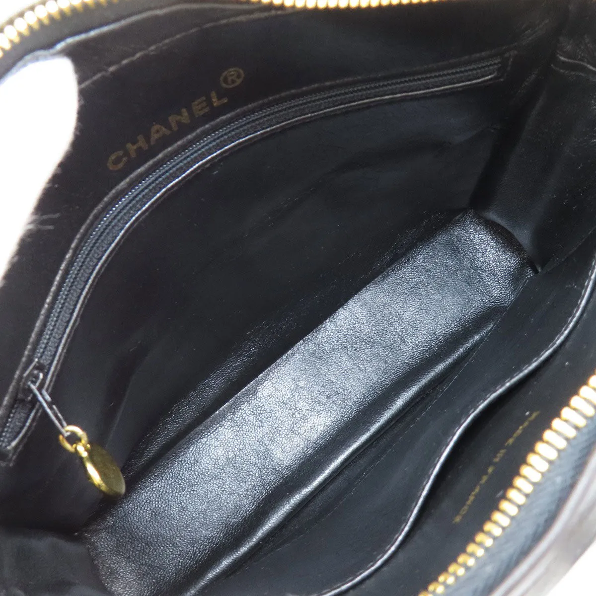 CHANEL Shoulder Bag lambskin black Matrasse Women Used