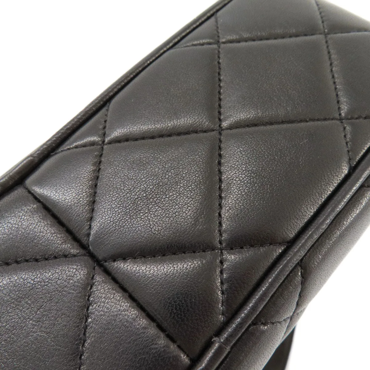 CHANEL Shoulder Bag lambskin black Matrasse Women Used