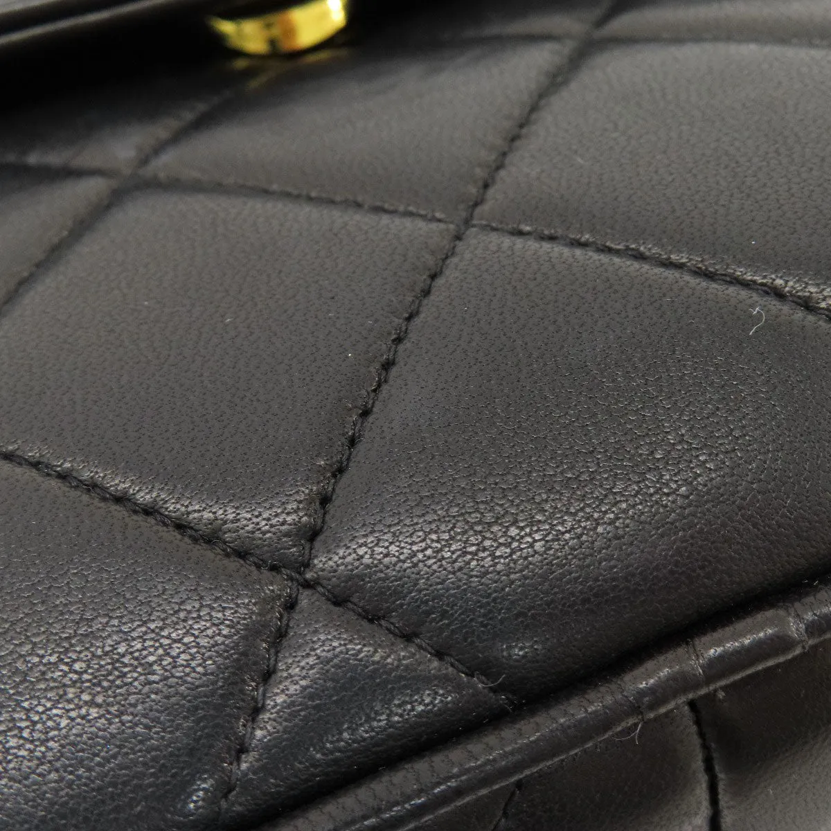CHANEL Shoulder Bag lambskin black Matrasse Women Used