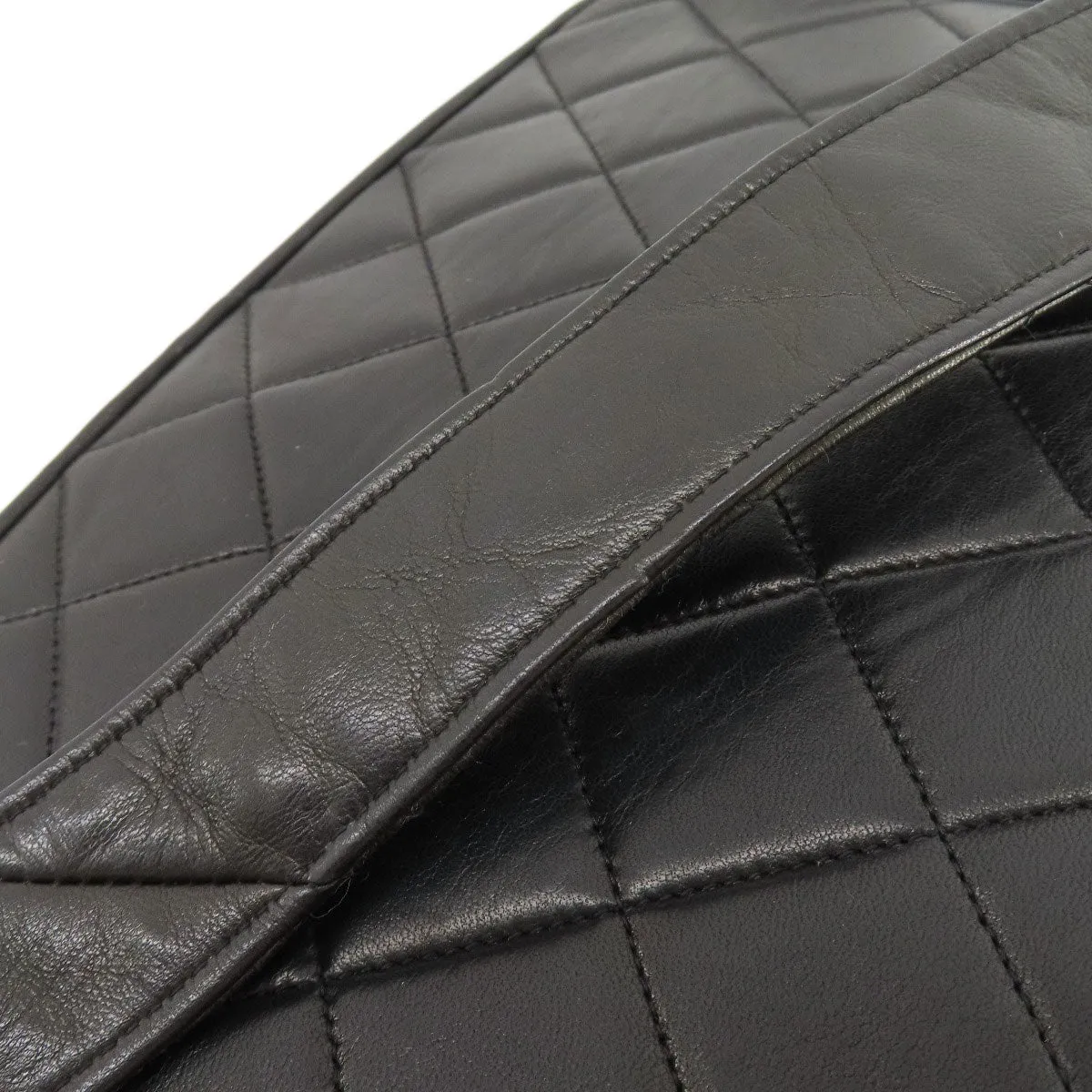 CHANEL Shoulder Bag lambskin black Matrasse Women Used