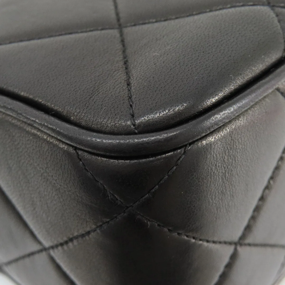 CHANEL Shoulder Bag lambskin black Matrasse Women Used