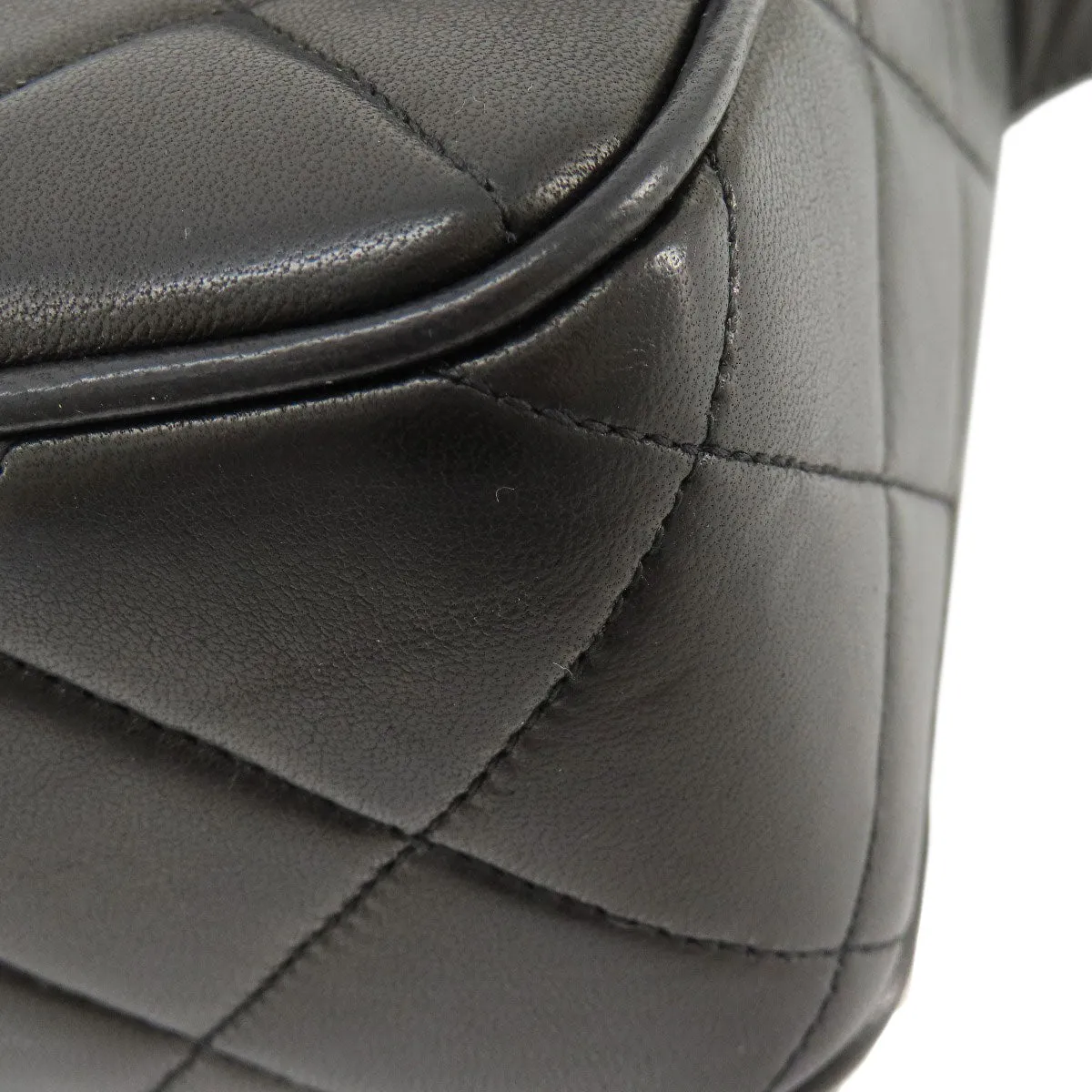 CHANEL Shoulder Bag lambskin black Matrasse Women Used