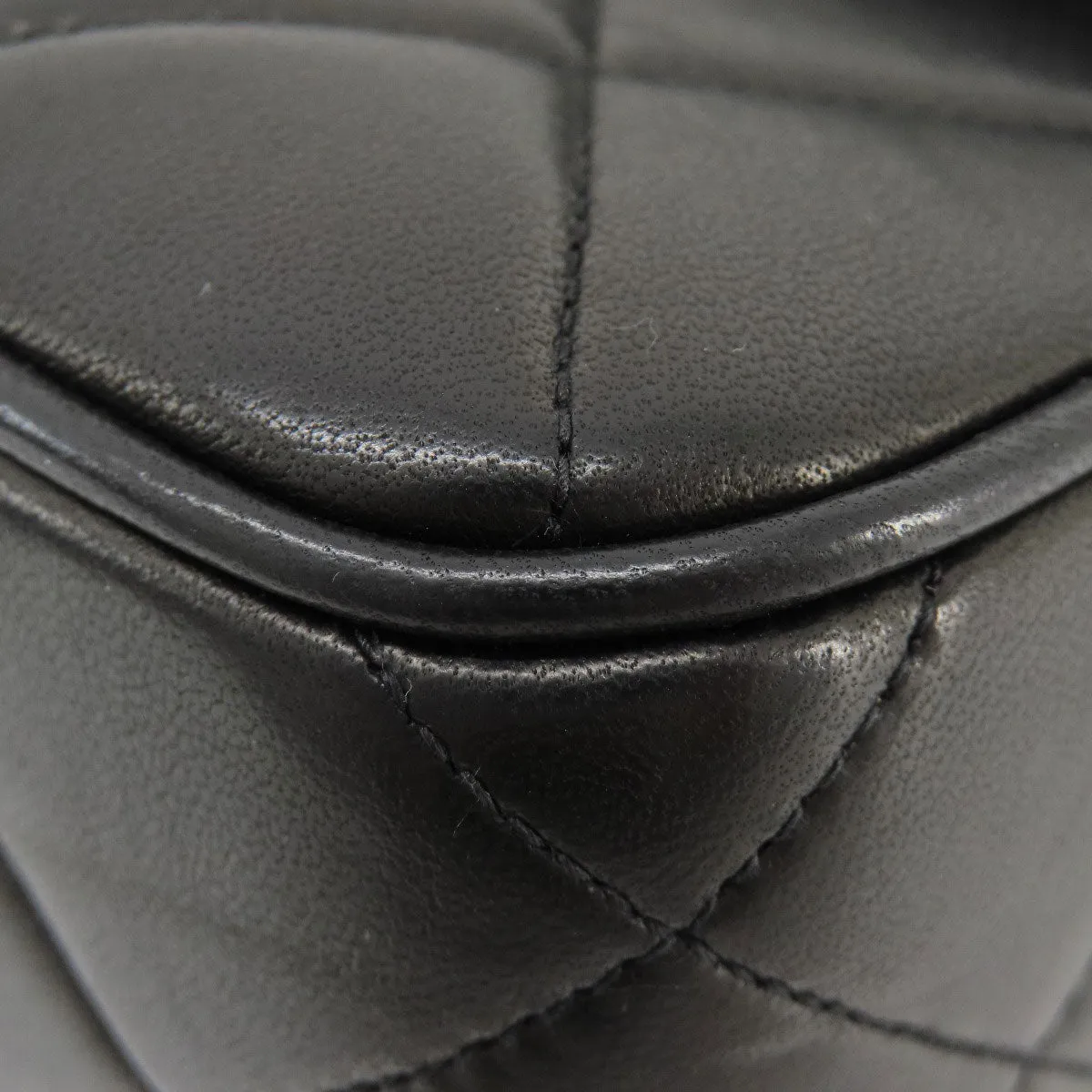 CHANEL Shoulder Bag lambskin black Matrasse Women Used