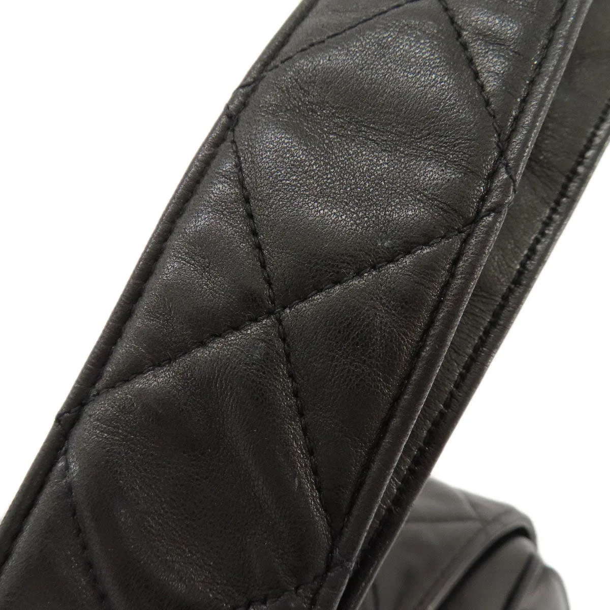 CHANEL Shoulder Bag lambskin black Matrasse Women Used