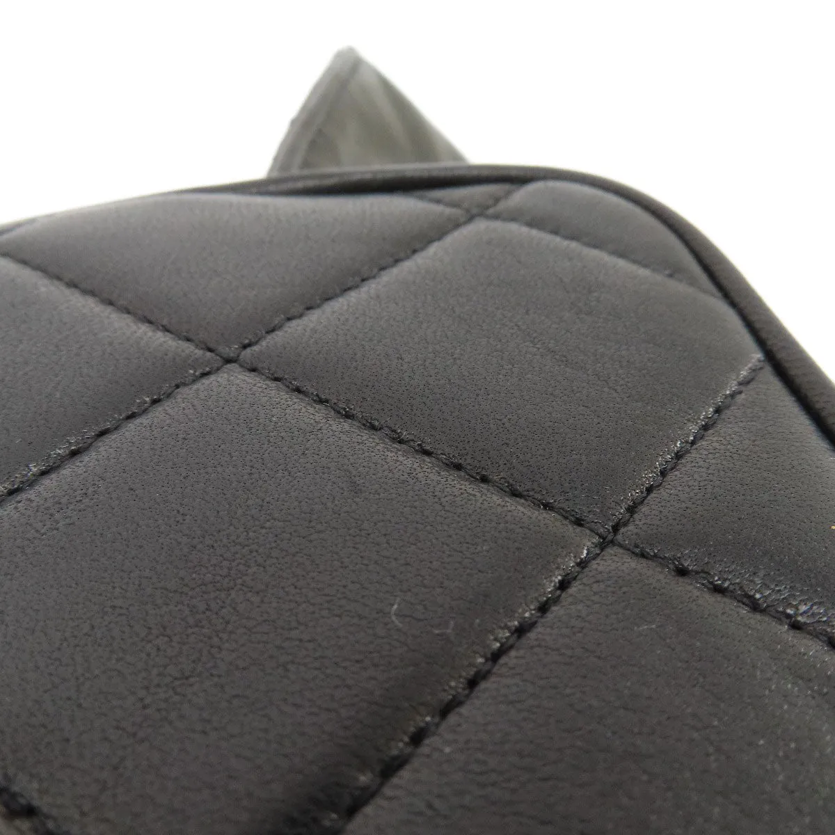CHANEL Shoulder Bag lambskin black Matrasse Women Used