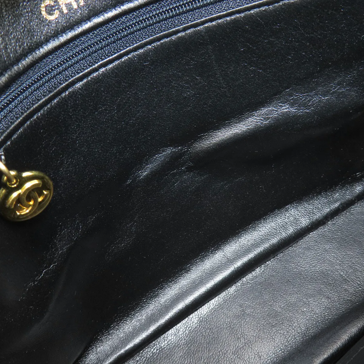 CHANEL Shoulder Bag lambskin black Matrasse Women Used