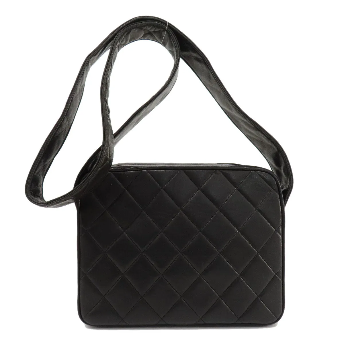 CHANEL Shoulder Bag lambskin black Matrasse Women Used