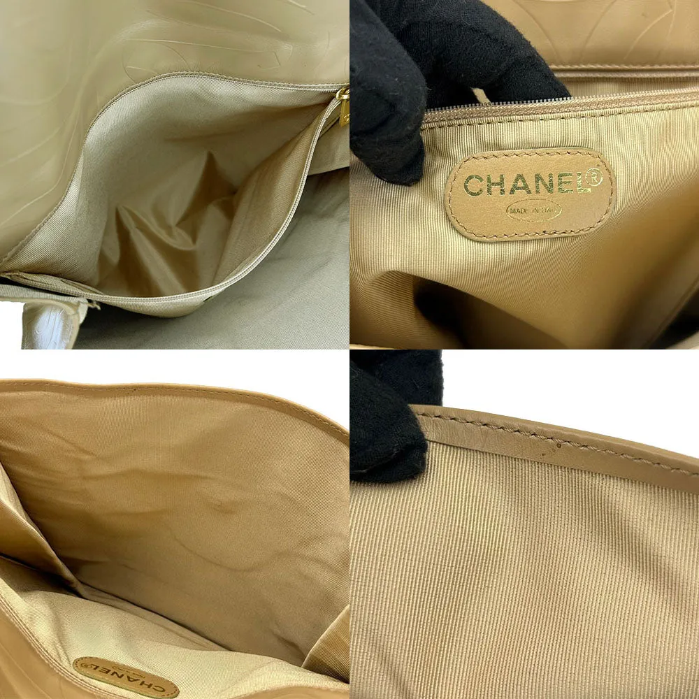CHANEL Shoulder Bag leather beige