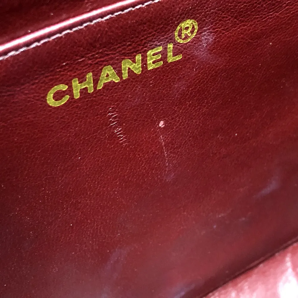 CHANEL Shoulder Bag leather black WChain Deca Trasse 34 Women Used