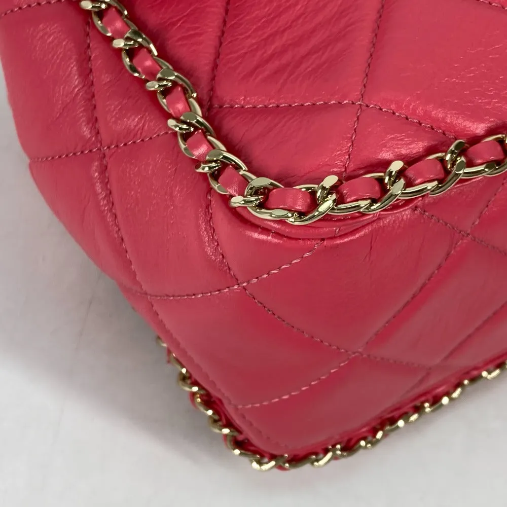 CHANEL Shoulder Bag leather pink Round Chain CC COCO Mark Women Used