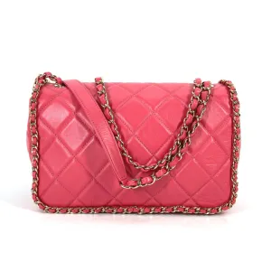 CHANEL Shoulder Bag leather pink Round Chain CC COCO Mark Women Used